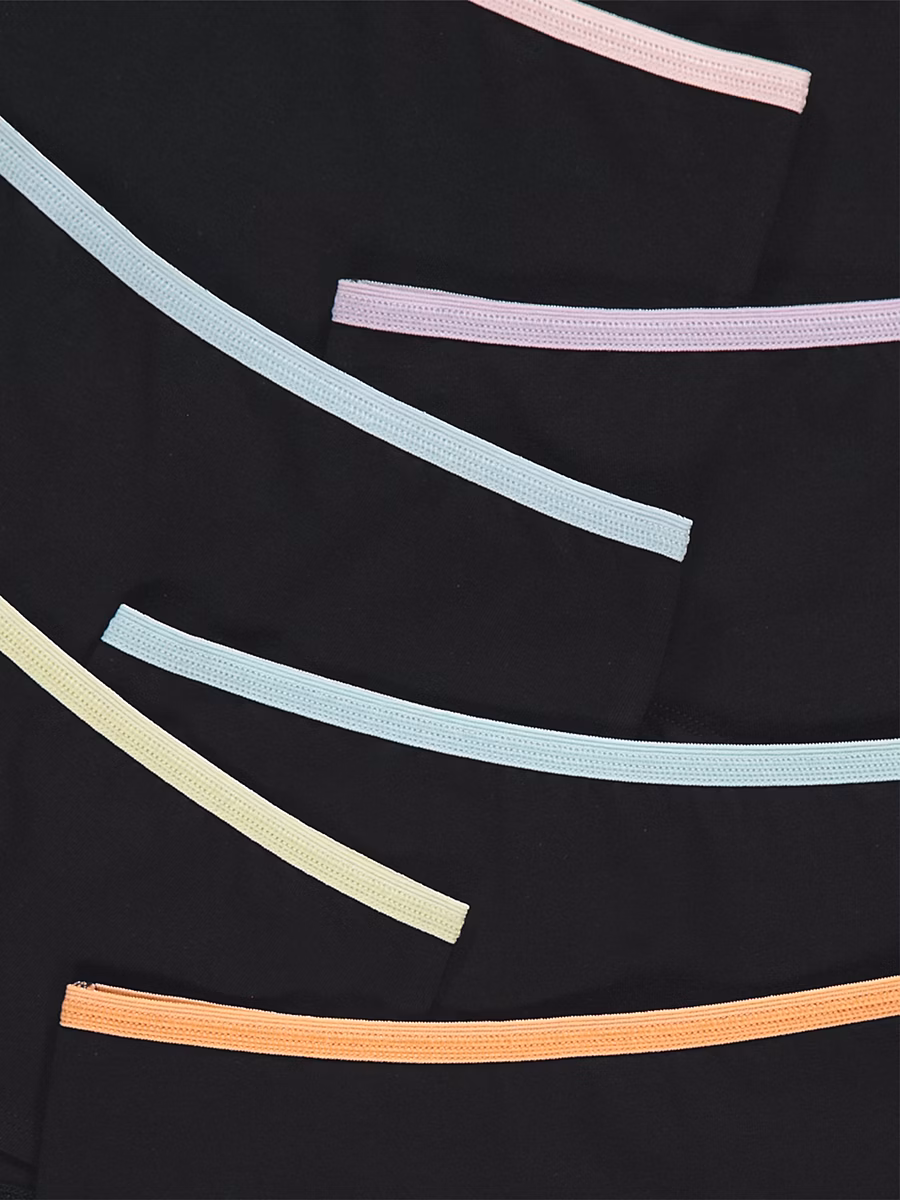 Black Contrast Trim Short Briefs 7 Pack detail 1