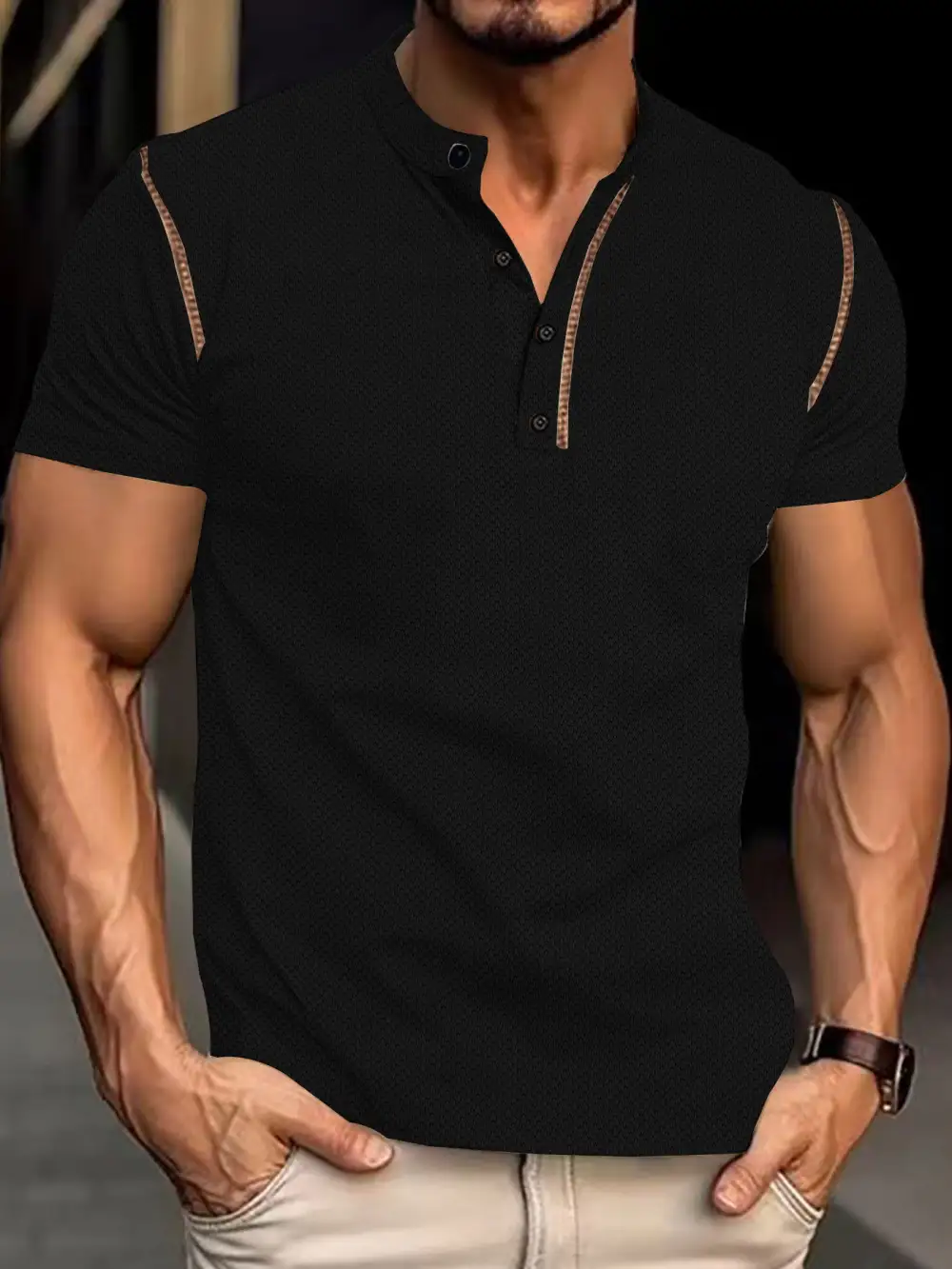 Stand Collar Polo Shirt