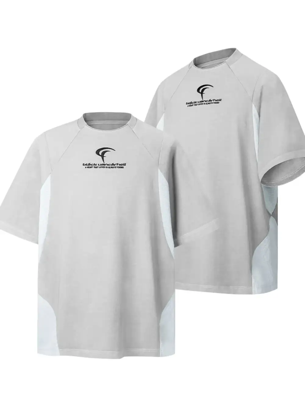 Textured Contrast Detail Crew Neck Short Sleeve Tee