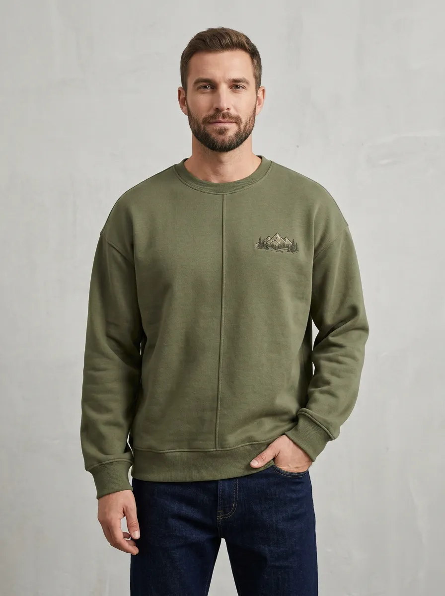 Men's Olive Green Forest Fleece Sweatshirt