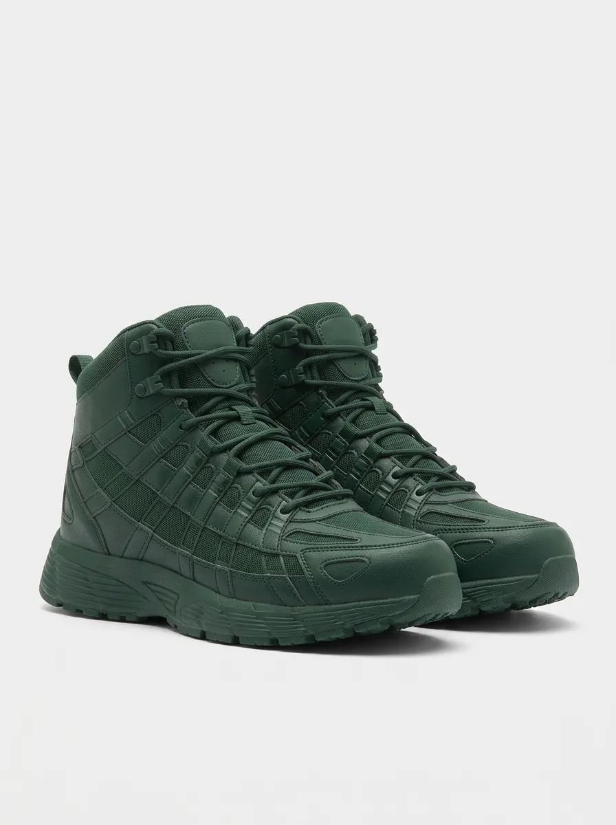 Men's Mesh-Panel Utility High-Top Work Boots
