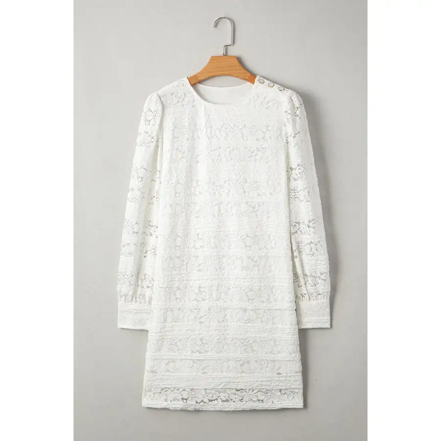 Lace Long Sleeve Mini Dress