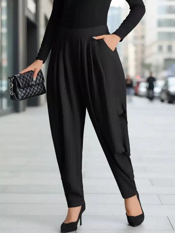 Plus Size Elastic Waist Causal Pants