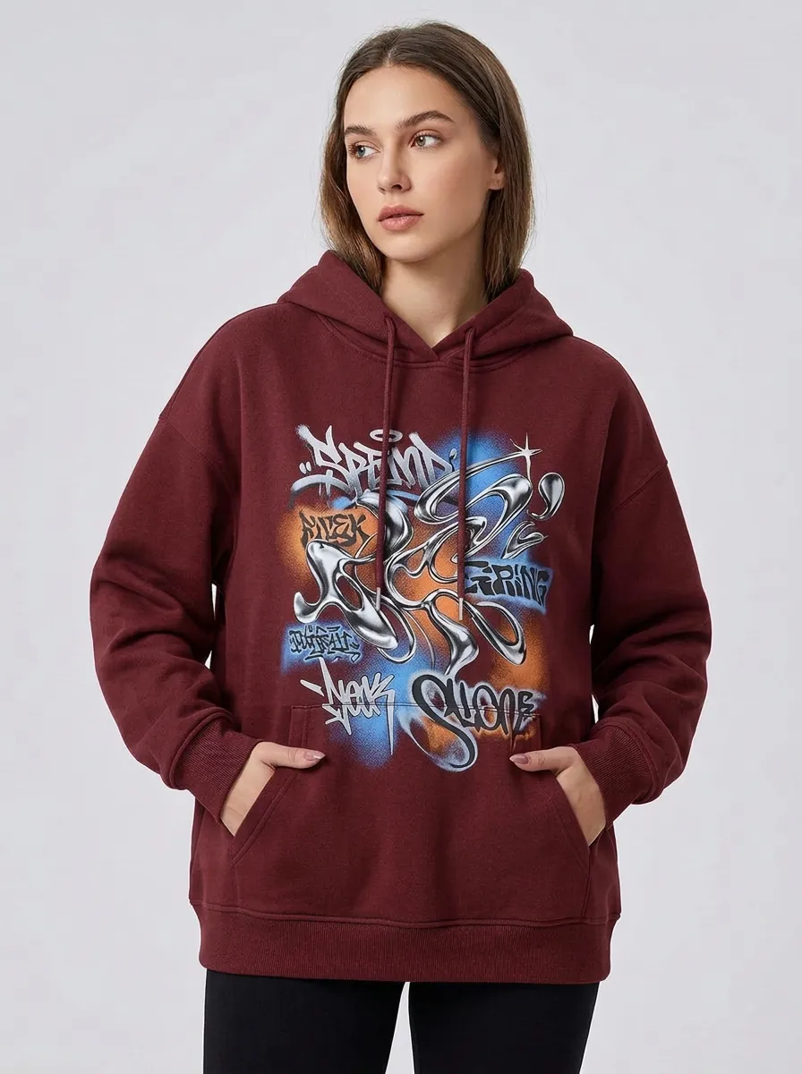 Unisex Liquid Metal Graffiti Hoodie