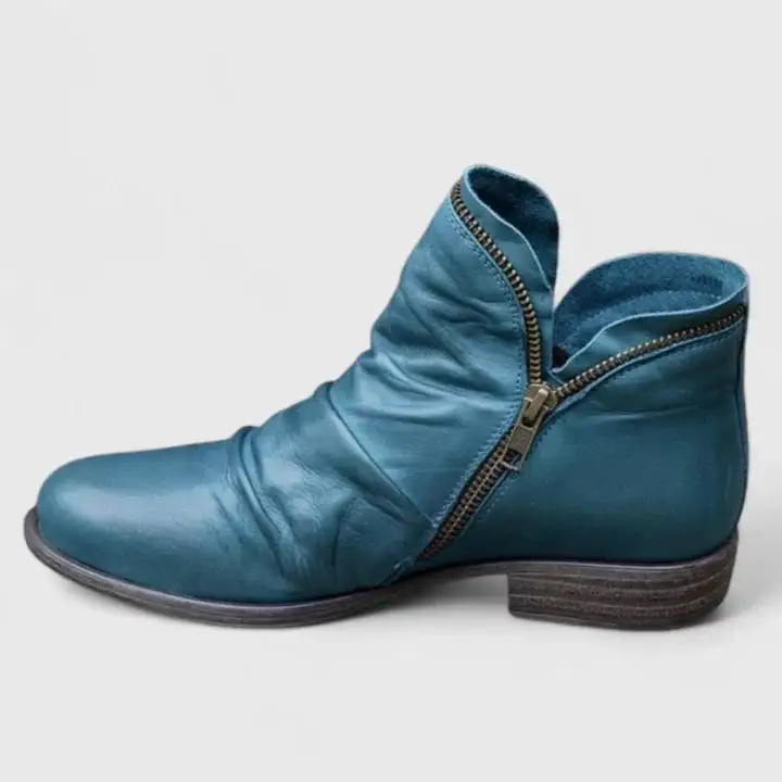 Side Zip Lace Up Ankle Boots