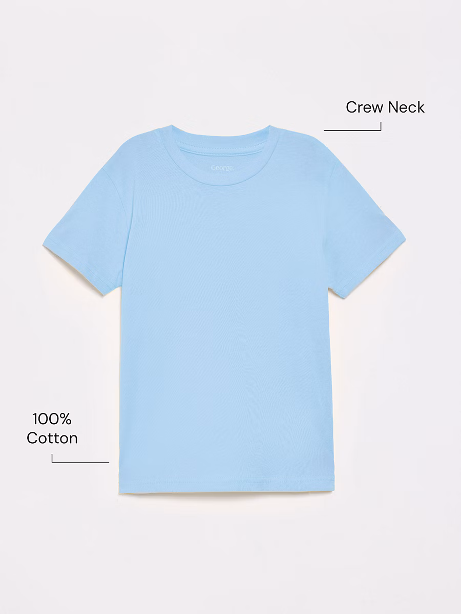 Light Blue Crew Neck School T-Shirt 2 Pack detail 1