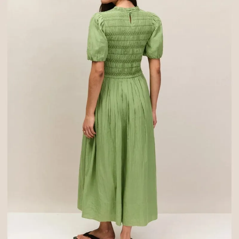 Classic Shirred Women's Casual Dress