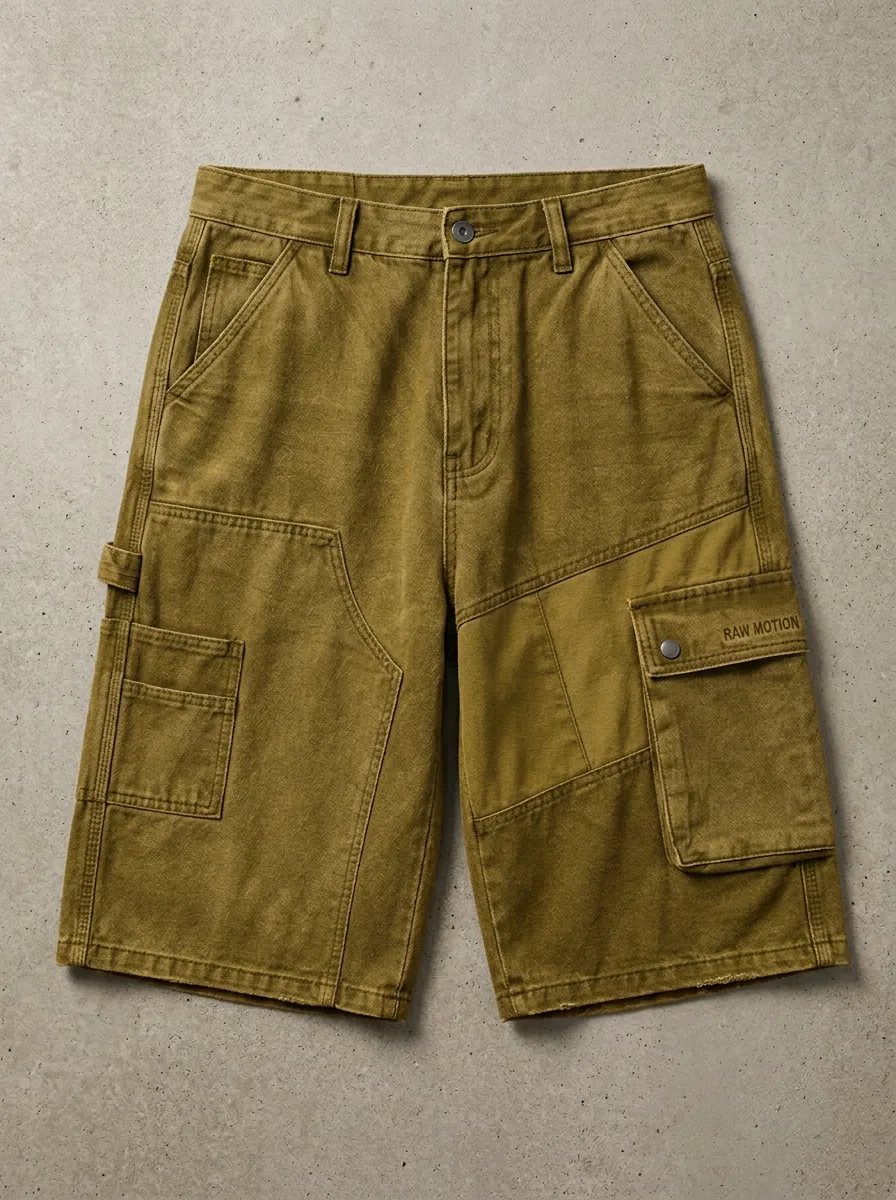 Utility Cargo Patchwork Men's Cargo Shorts