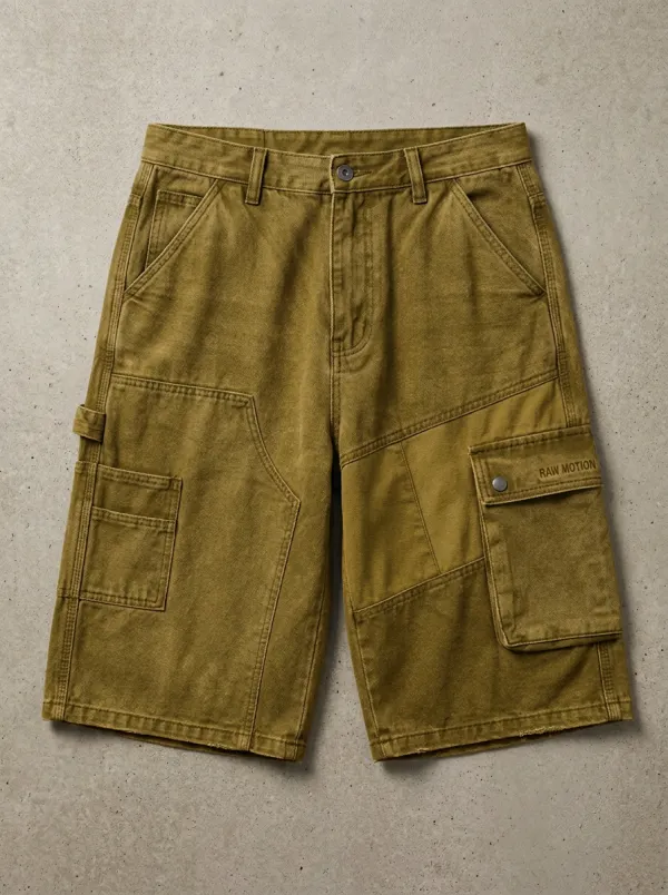 Utility Cargo Patchwork Men's Cargo Shorts