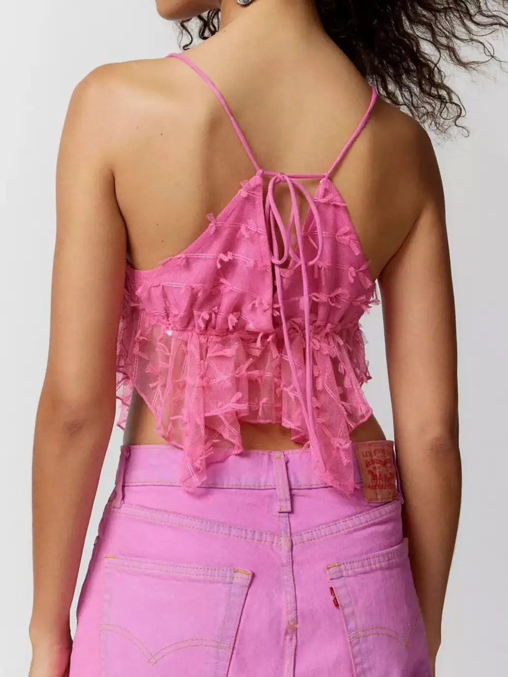 Sheer Lace Cami Top With Delicate Trim