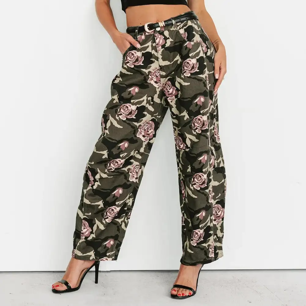 High-Waist Camo Jeans