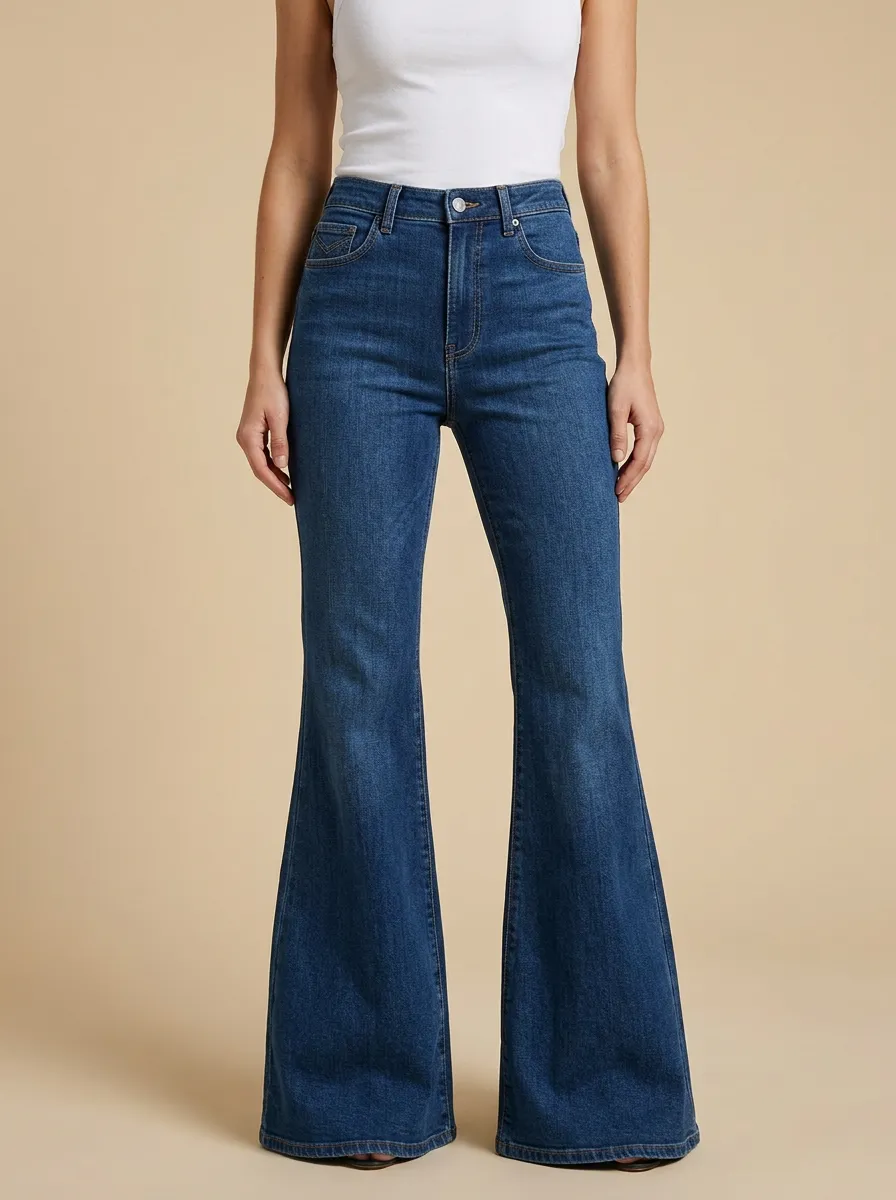 Relaxed High Rise Flare Jeans