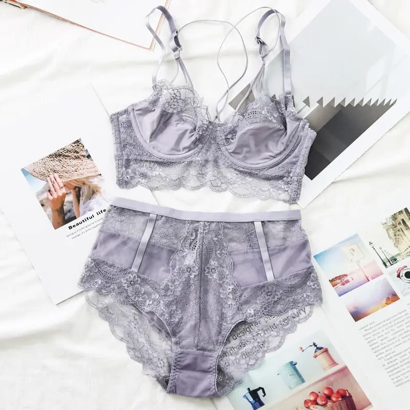 High-Waist Openwork Lace Lingerie Set