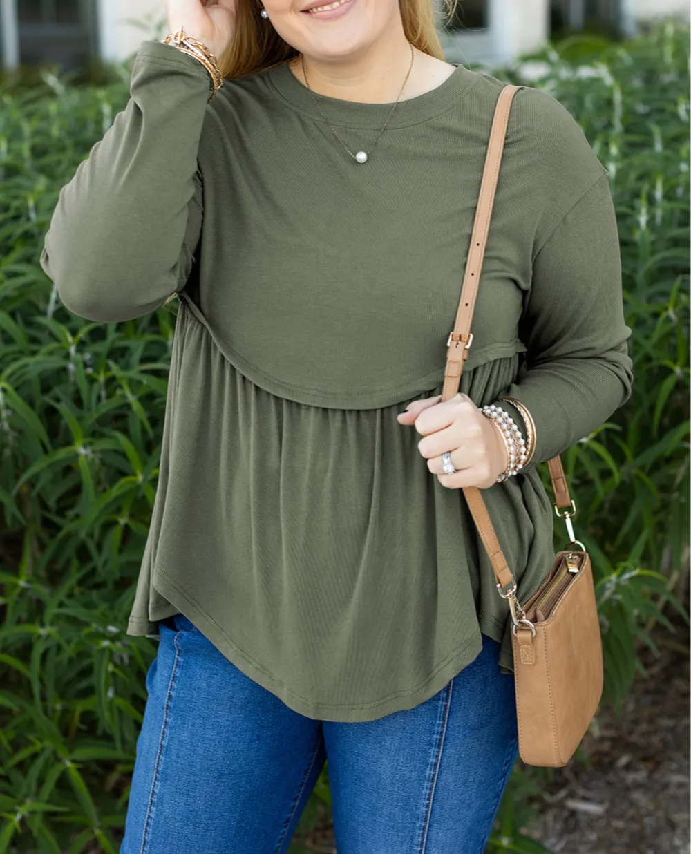 Women's Thermal Knit Babydoll Fit Top