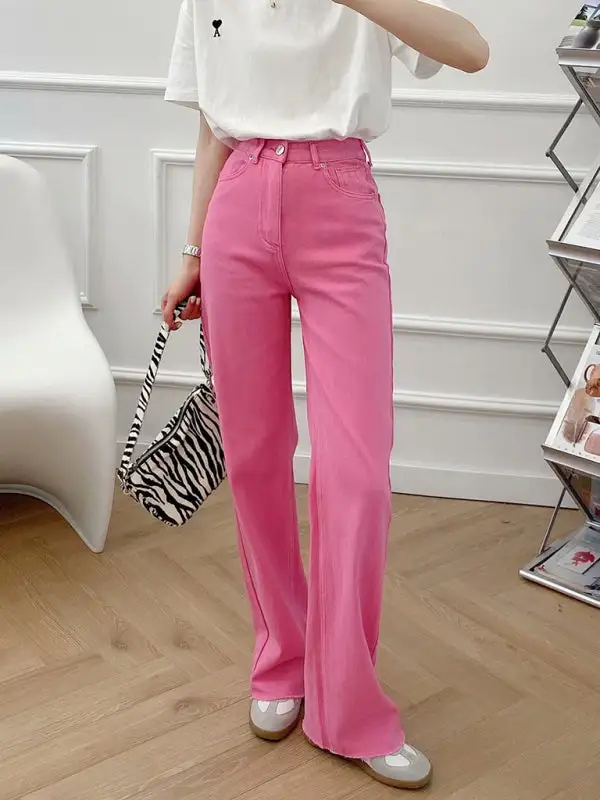 Street High Waist Straight Leg Wide Pants