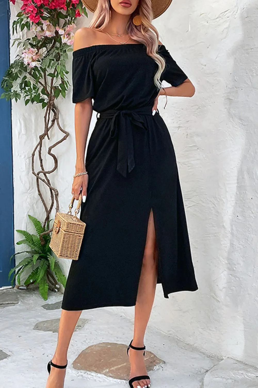Relaxed Tie Detail High Waist Dress