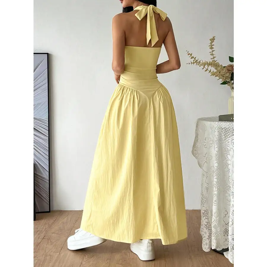 Relaxed Halter Neck Maxi Dress