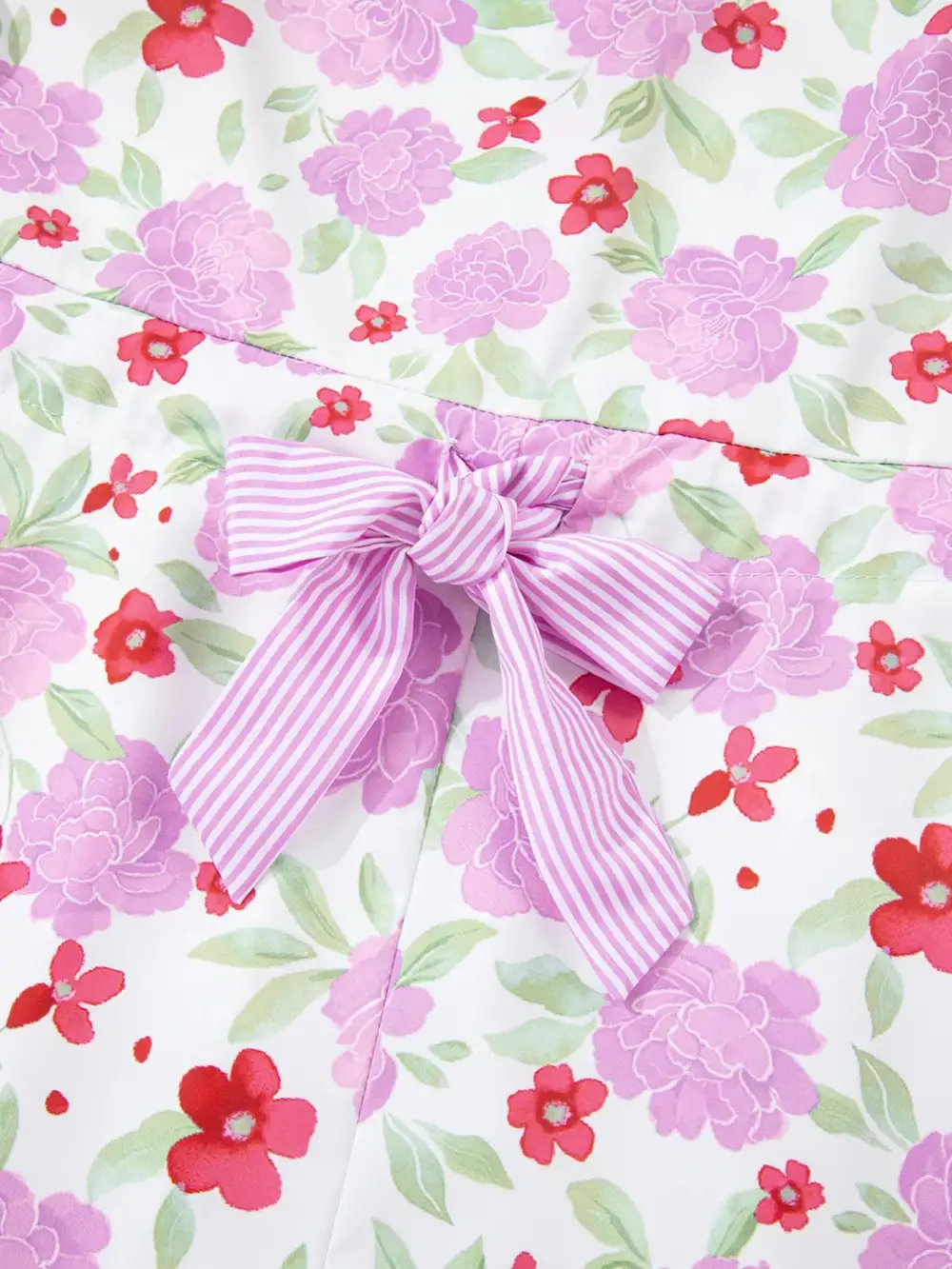 Floral Striped Ruffle Mini Dress