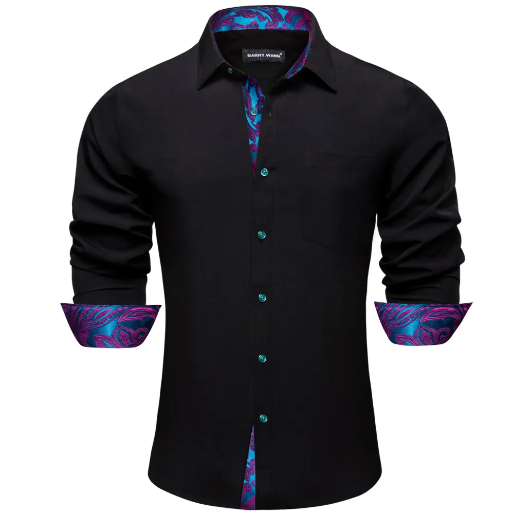 Woven Paisley Long Sleeve Silk Dress Shirt