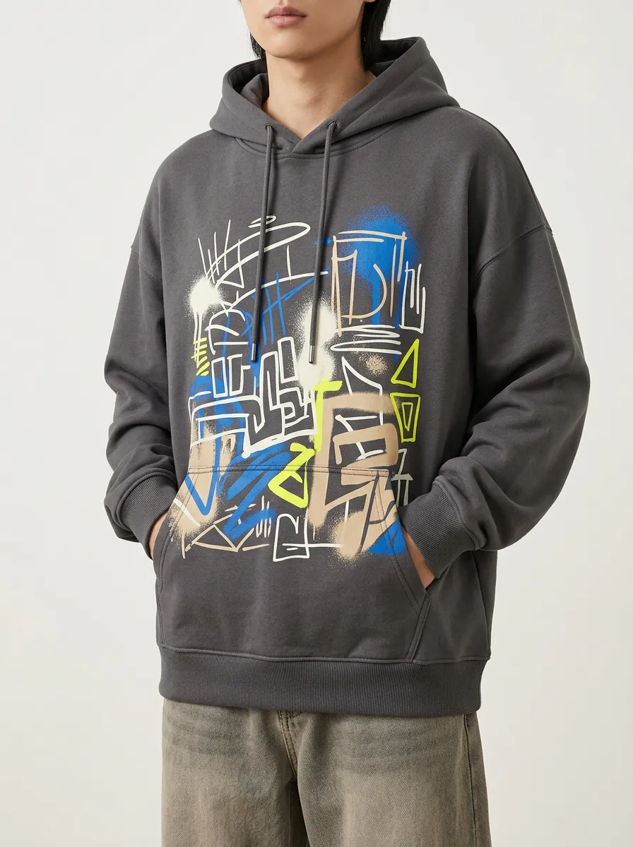 Unisex Urban Abstract Graffiti Hoodie