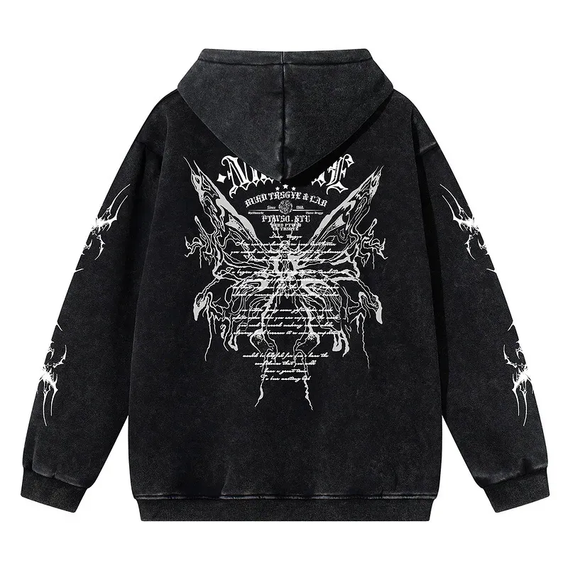 Oversized Vintage Butterfly Hoodie