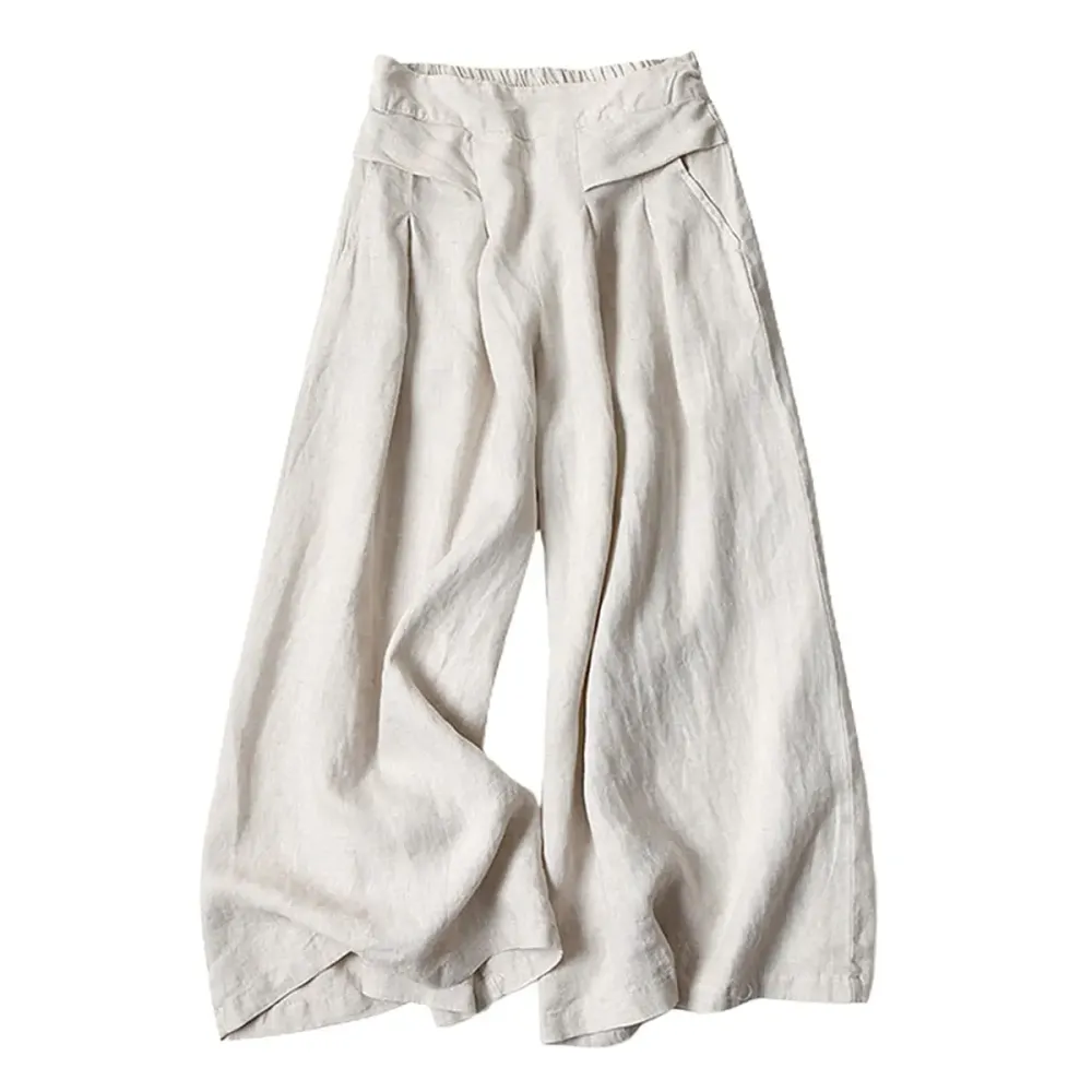 Women's Cotton Linen Culottes Pants