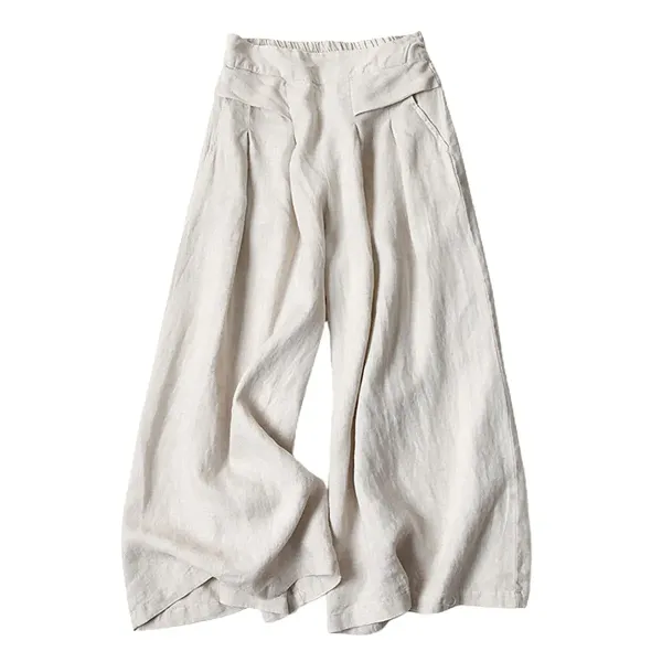 Women's Cotton Linen Culottes Pants