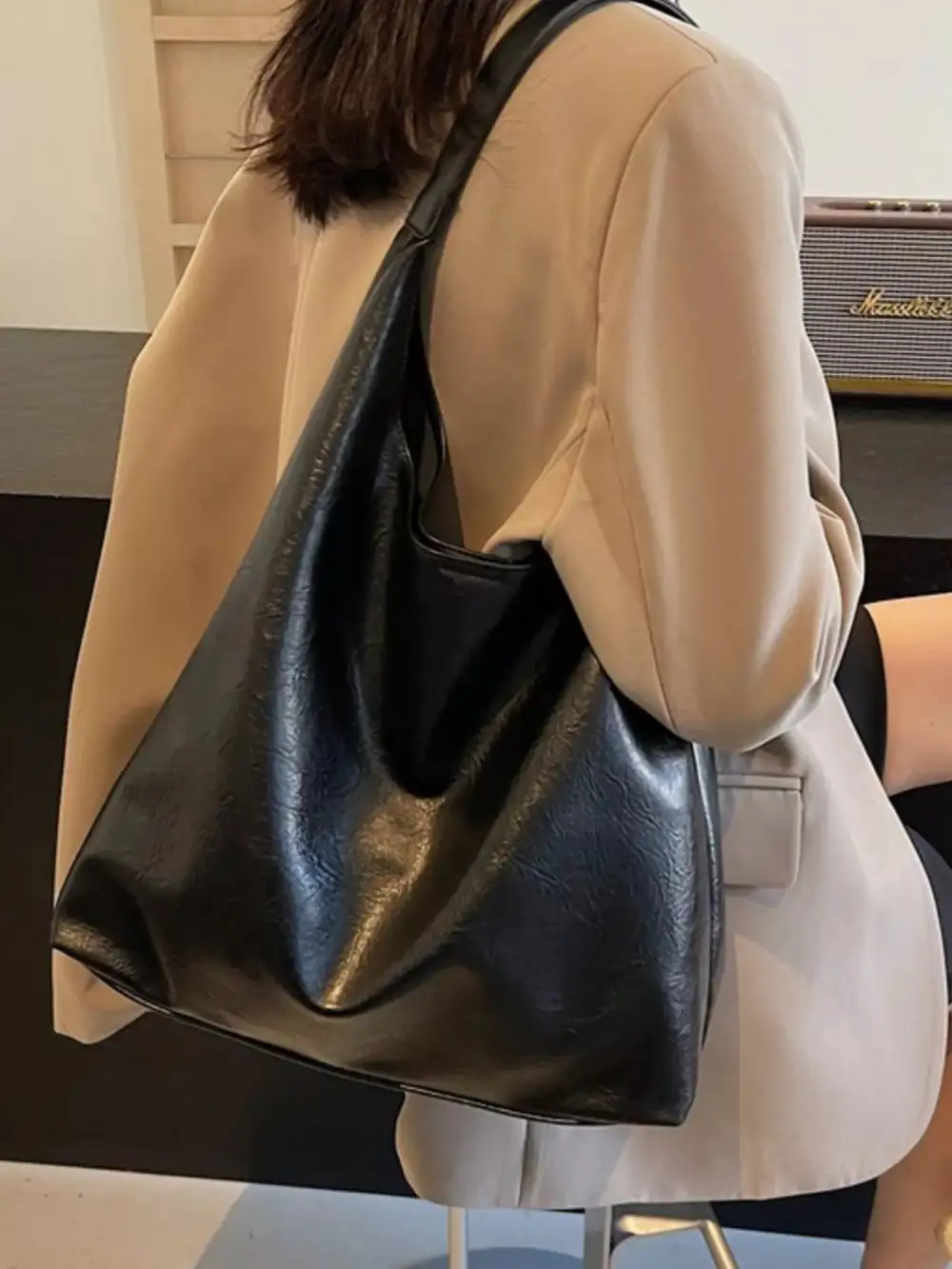 Faux Leather Tote Bag