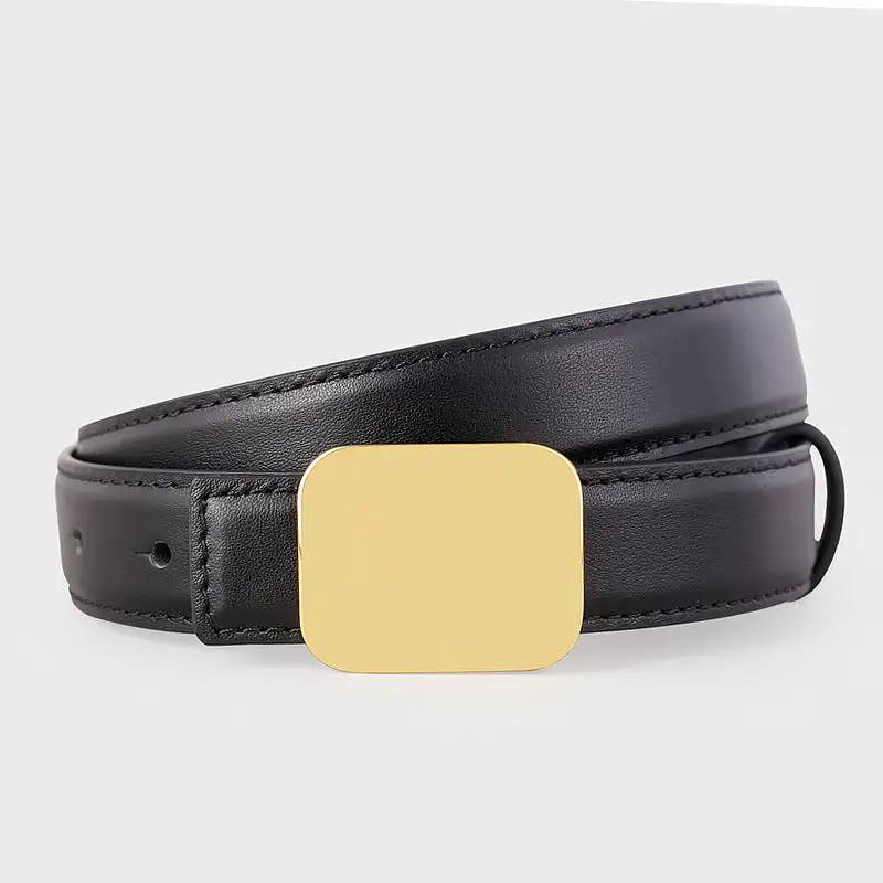 Simple Leather Belt with Buckle