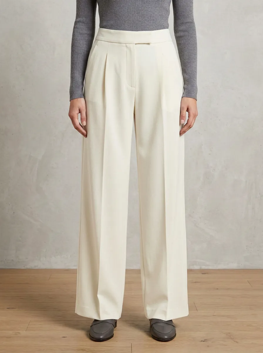 Tailored Finish Tailored Wide-Leg Trousers