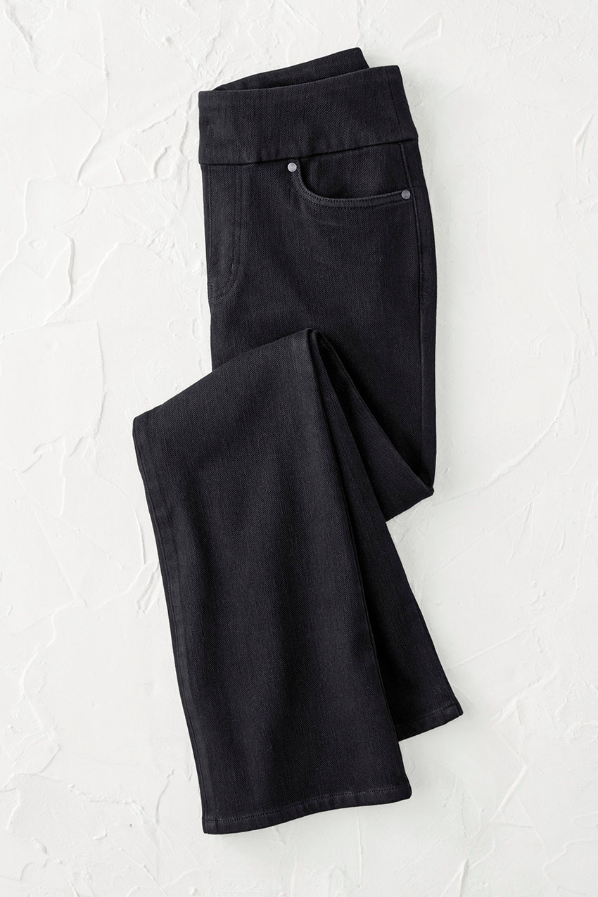 Knit Denim Pull-On Bootcut Jeans