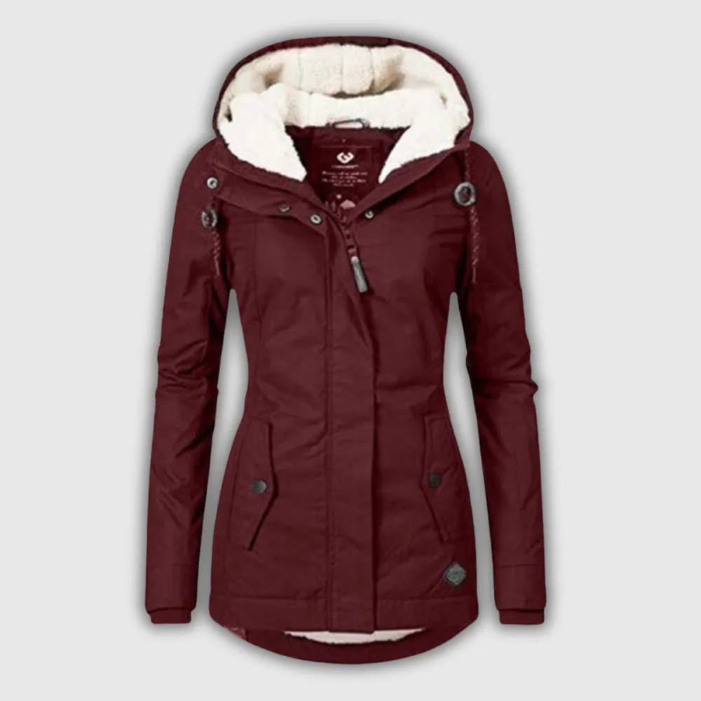 Pleated Hooded Tailored Coat