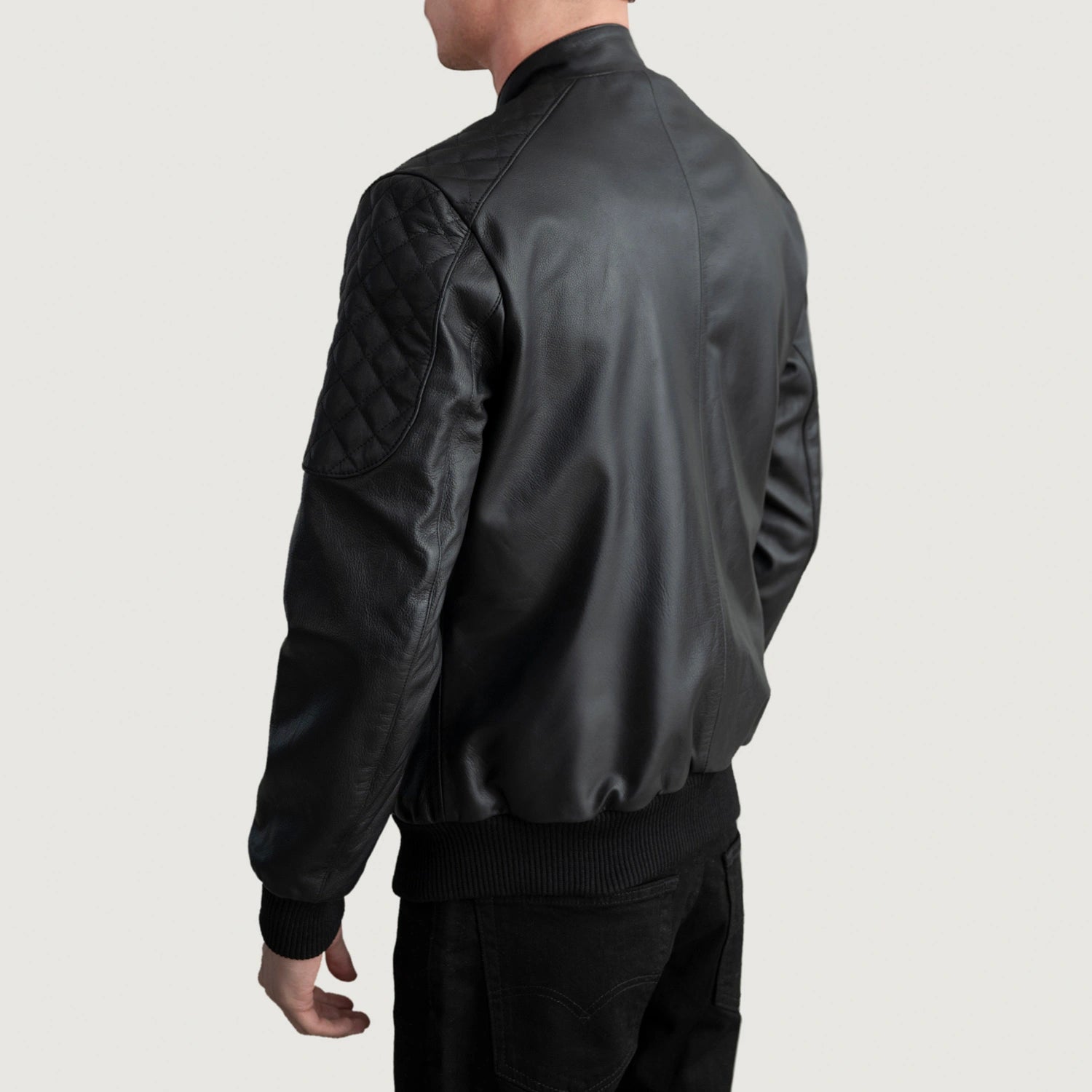 Men's Classic Bomber Leather Jacket
