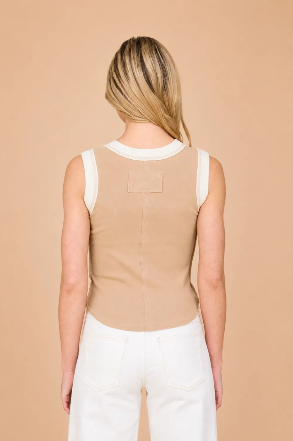 Contrast Knit Tank Top