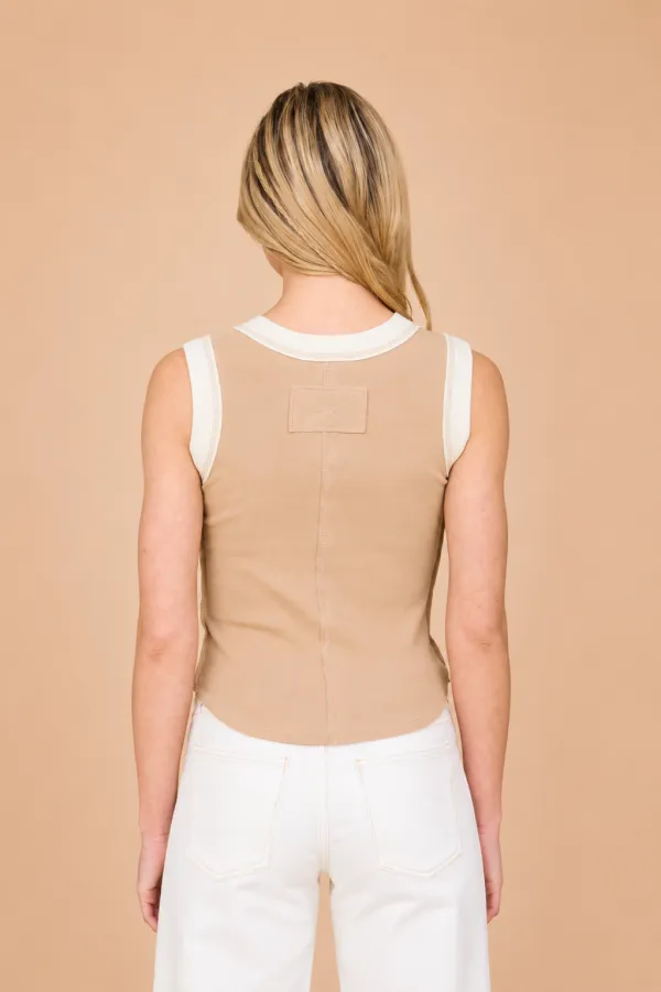 Contrast Knit Tank Top
