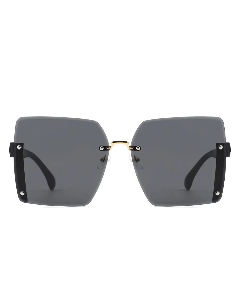 Knotted Square Rimless Frame Sunglasses
