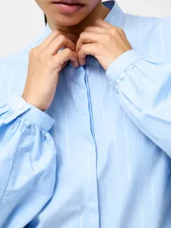 Classic Modern Striped Stand Collar Shirt