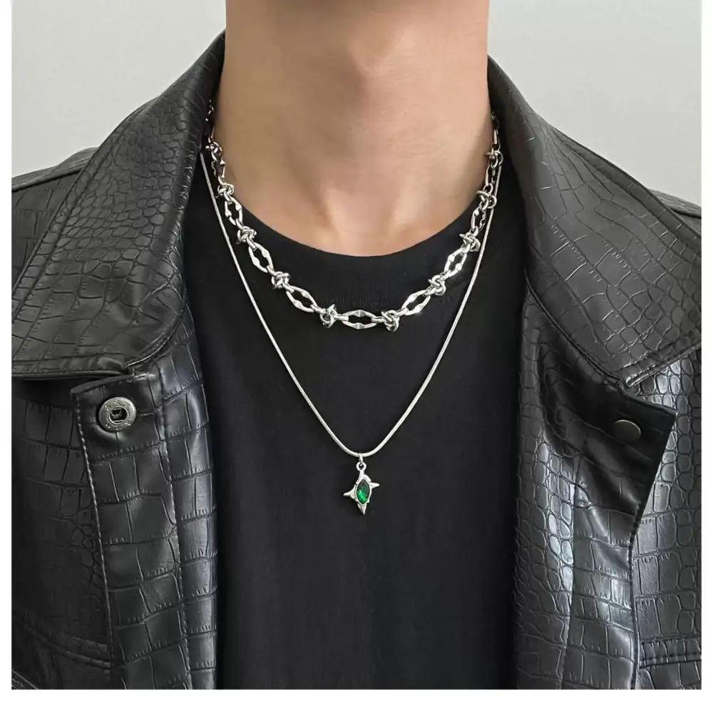 Meteorite Thorn Layered Necklace