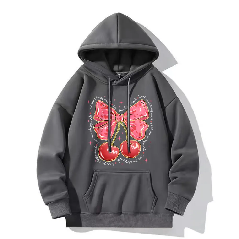 Love You Cherry Much Pink Heart Hoodie