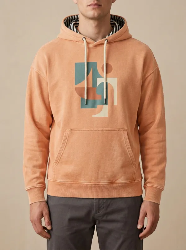 Men's Refined Abstract Geometric Art Print Hoodie