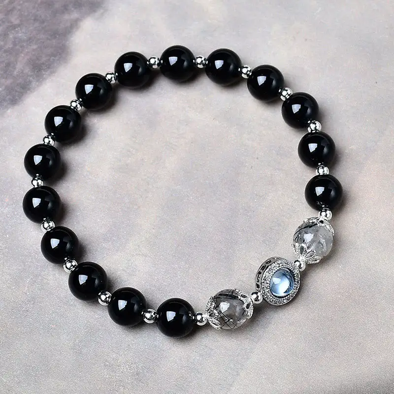 Obsidian Zircon Bracelet
