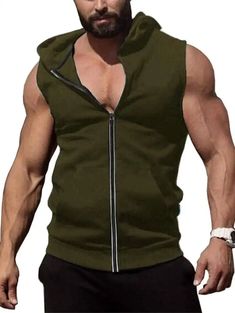 Zip Front Hooded Workout Tank