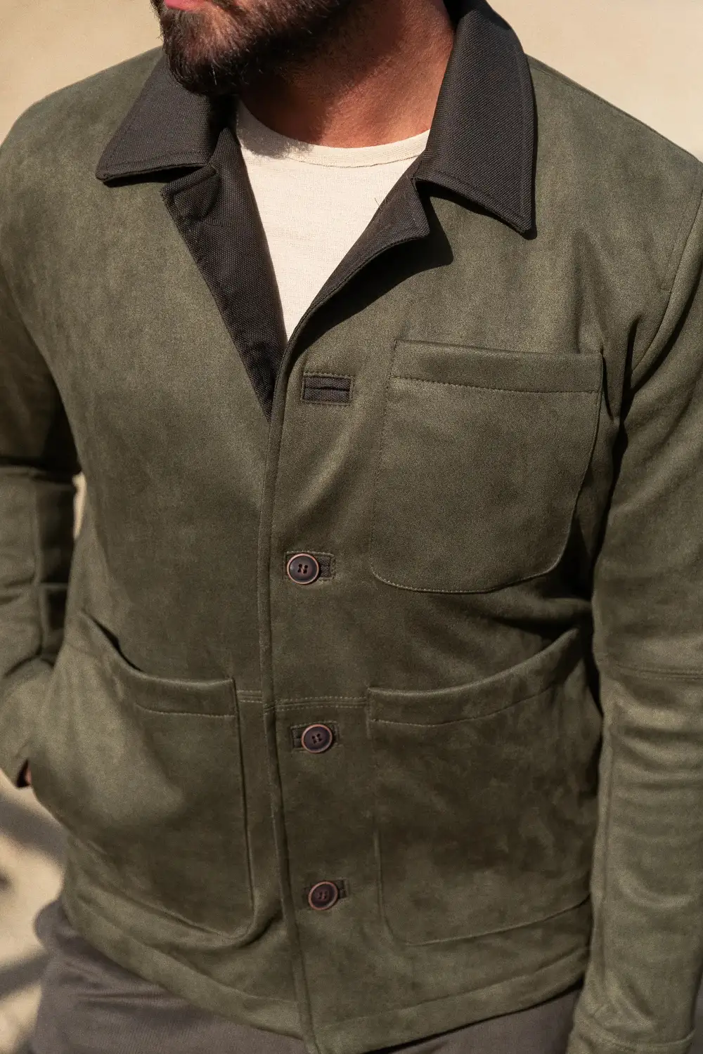 Slim Fit Suede Casual Jacket