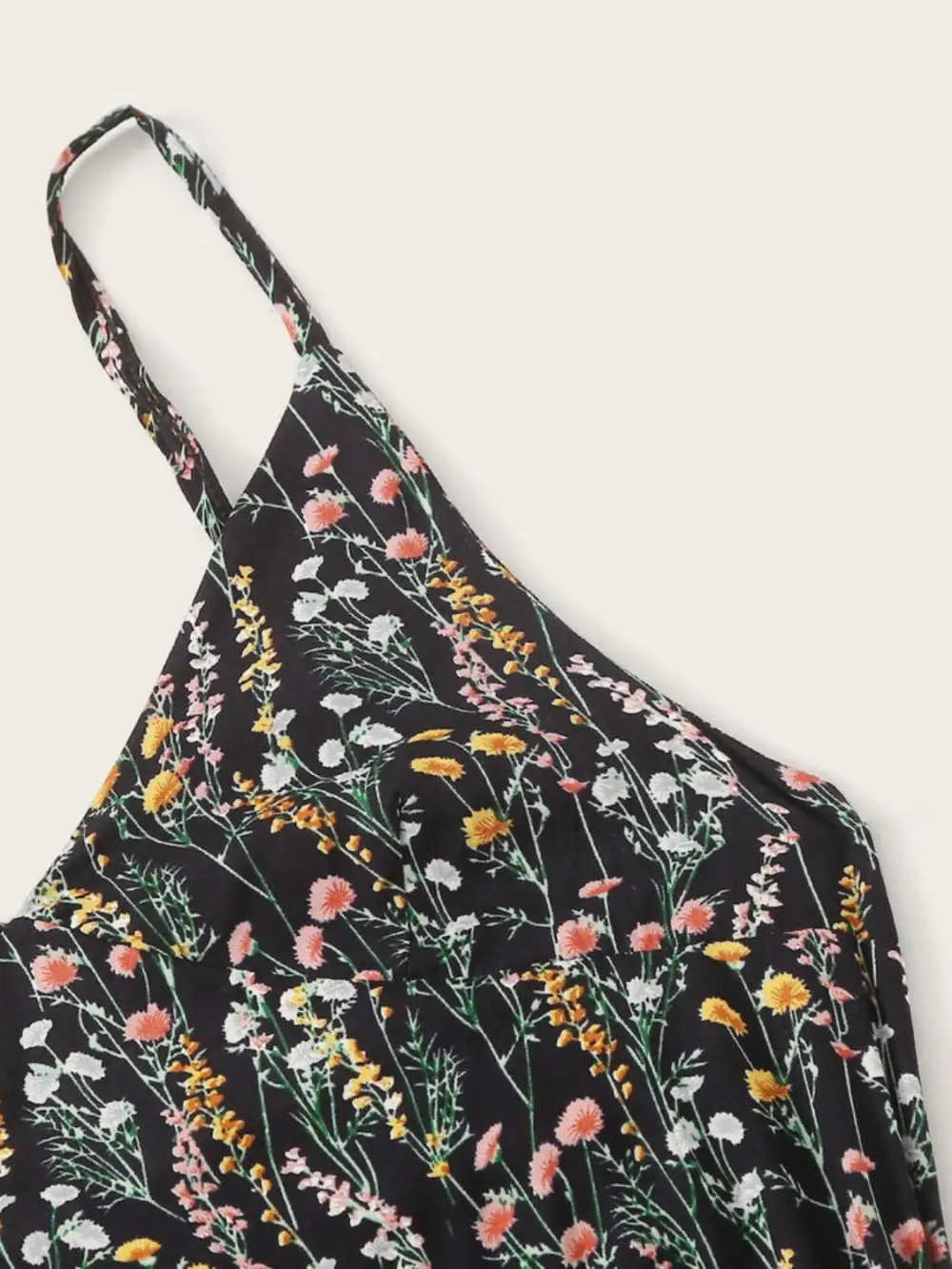 Printed Strap V Neck Romper