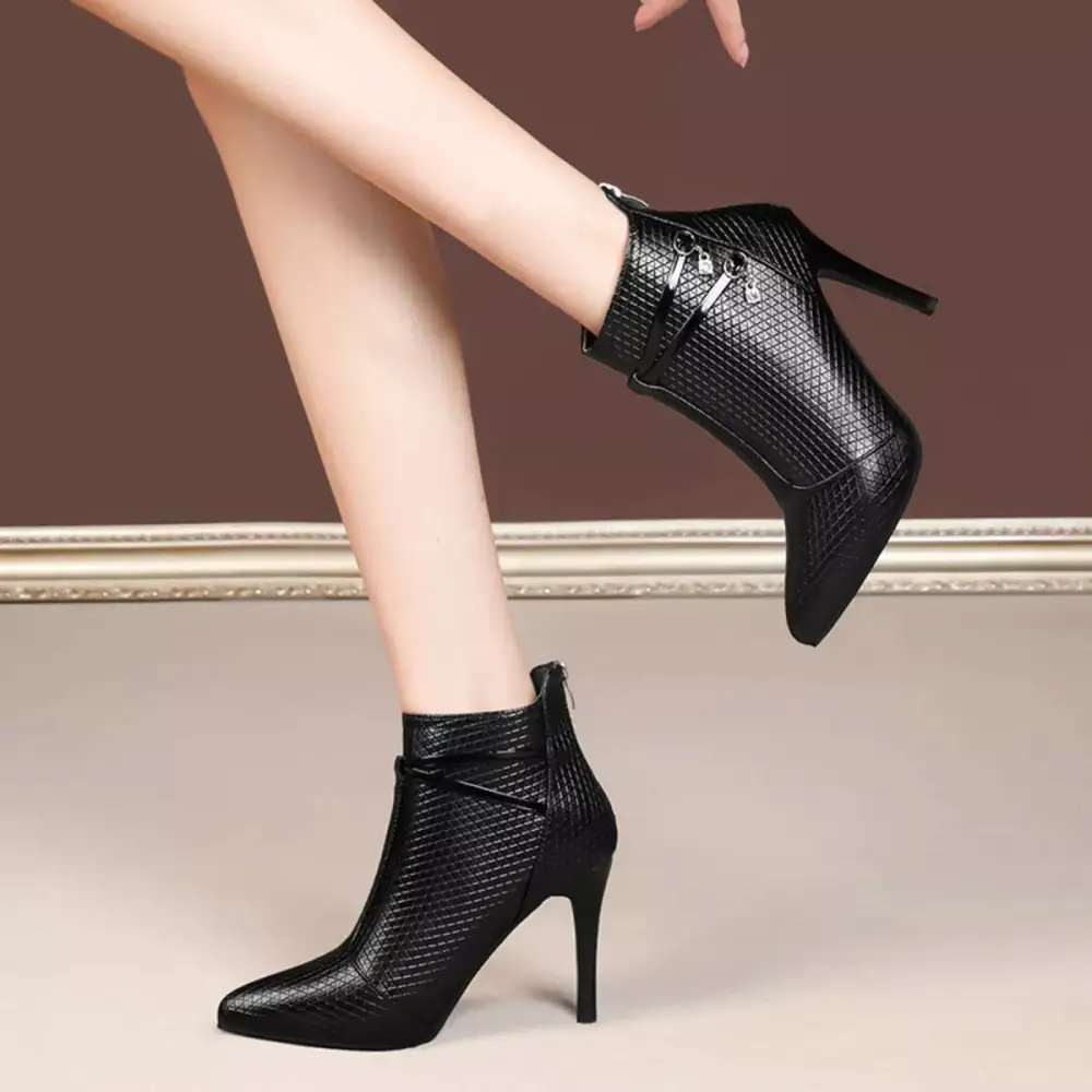 Pointed Toe Stiletto Ankle Boots