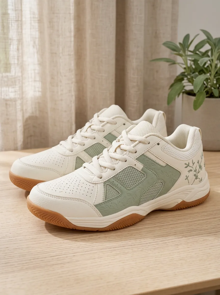 Women's Botanical Nature Lover Sage Green Floral Printed Sneakers