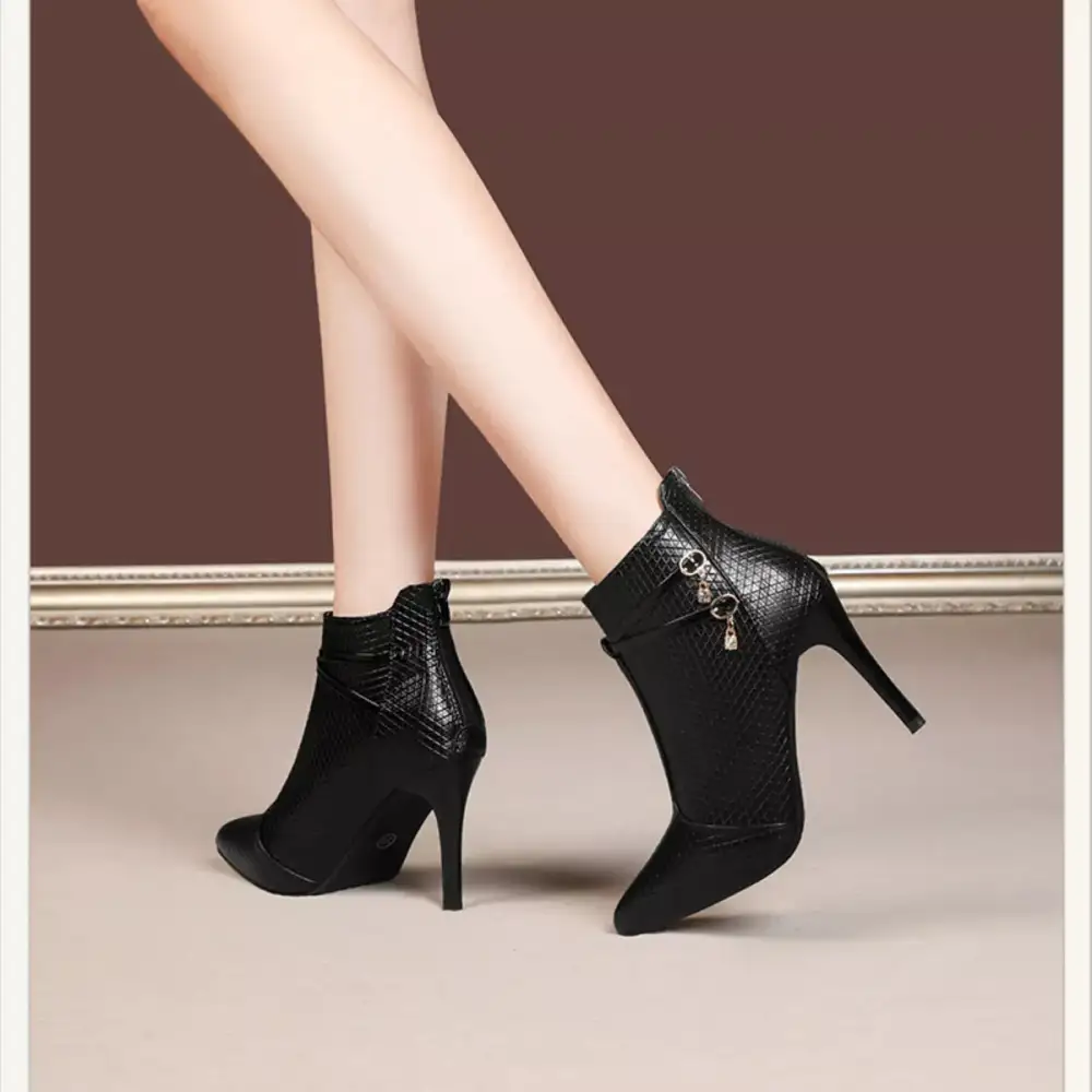 Pointed Toe Stiletto Ankle Boots