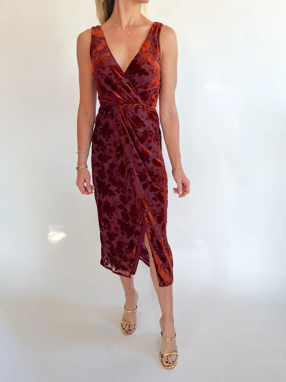 Velvet Midi Detail Dress