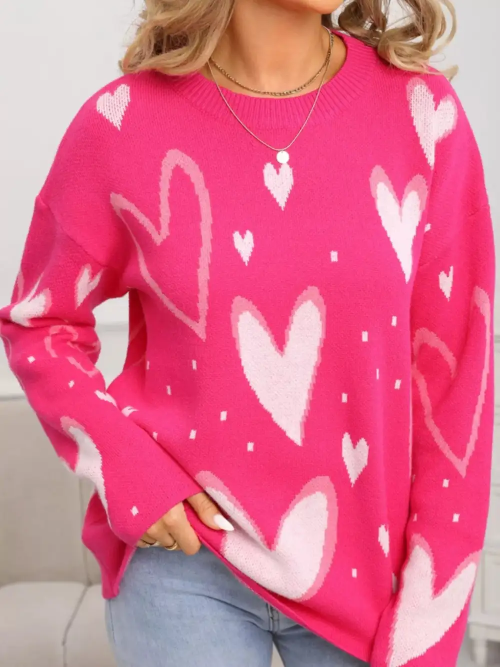 Valentine's Day Heart Crew Neck Sweater