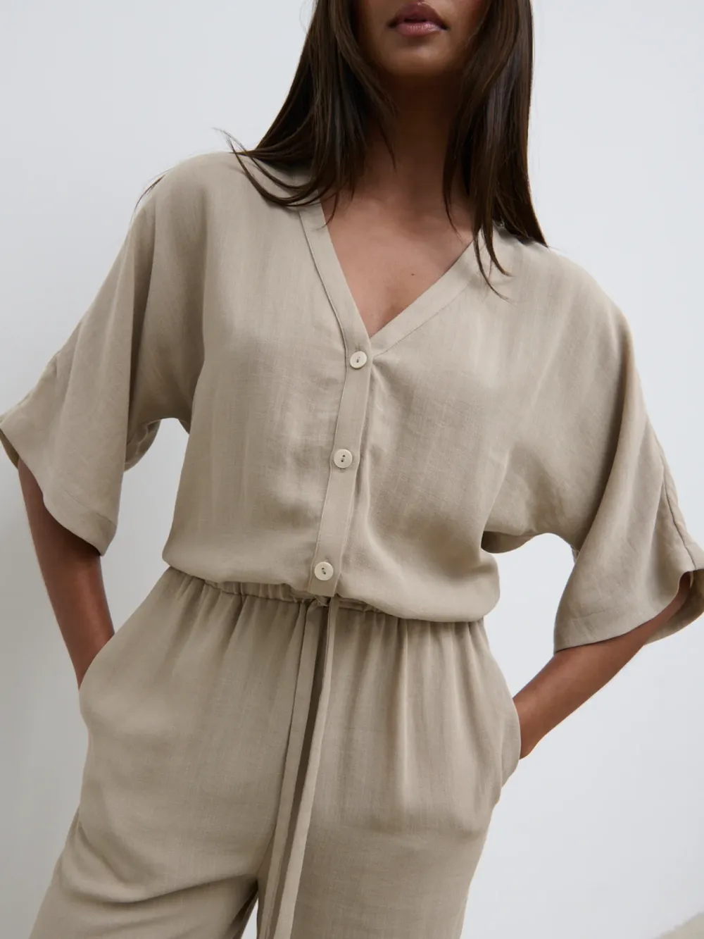 Daily V-Neck Jumpsuit